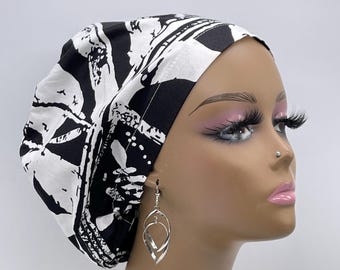 Ankara Surgical Scrub Cap: African Print Cotton Nursing Cap with Satin Lining