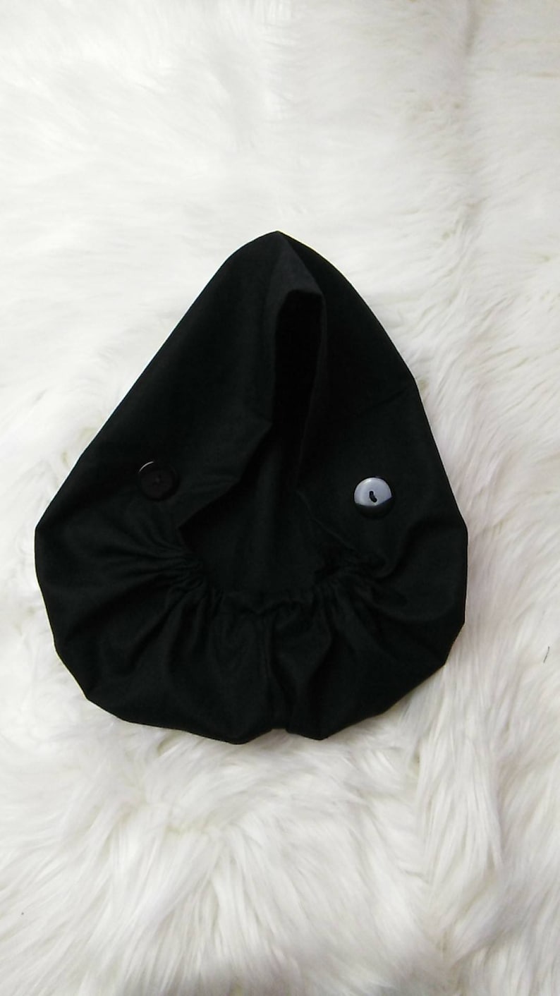 Niceroy BLACK EUROPE STYLE surgical scrub hat nursing caps cotton fabric hat with satin lining option and buttons for mask