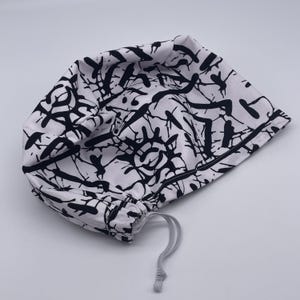 Black & White Niceroy Scrub Cap: Euro Style Nurse Hat image 8