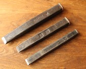 Vintage Steel Chisel Set Metal Tool Soviet Made in USSR Blacksmith Chisels Car Kit Tool Set Metal Cutting Chisel Mortise Mortice Old Branded