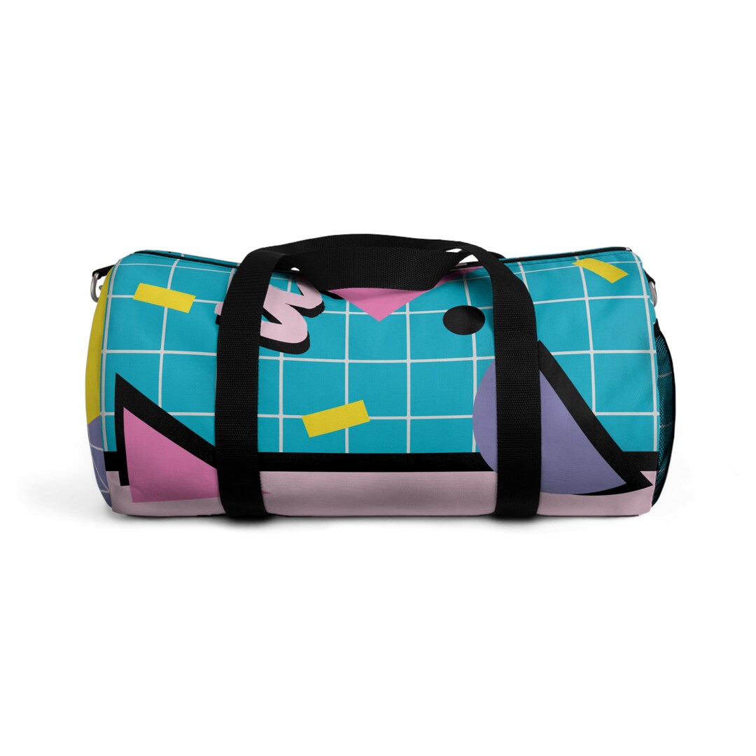 90s Design Pink and Blue Gym Duffel Bag Etsy