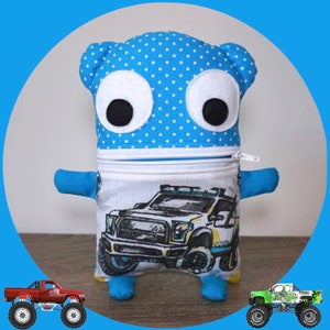 Sorgenmonster Monstertrucks, turquoise, white