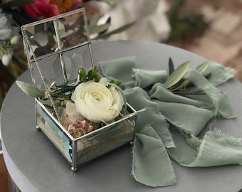 Ring Box, Glas Ring Box, Verlobung, Hochzeit Ring Box, Schmuck Box, Glas Ring Halter, Verlobung Ring Box, Exklusive Ring Box