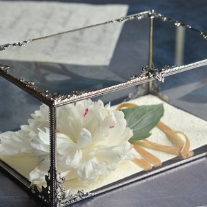 Caja de tarjetas para bodas, portatarjetas de cristal, decoración geométrica para bodas, decoración para ceremonias de bodas, portatarjetas de boda, caja de cristal, alcancía para bodas