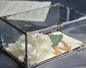 Card Box for Wedding, Glass Card Holder, Geometric Wedding Decor, Wedding Ceremony Decor, Wedding Card Holder, Glass Box, Wedding money box