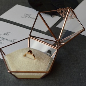 Ring Box,Wedding Ring Box,Glass Jewelry Box,Glass ring holder,Engagement ring box