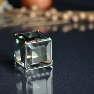 Ring Box, Wedding Ring Box, Glass Jewelry Box, Glass ring holder, Engagement ring box, Geometric box, Glass ring box