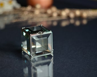 Ring Box, Wedding Ring Box, Glass Jewelry Box, Glass ring holder, Engagement ring box, Geometric box, Glass ring box