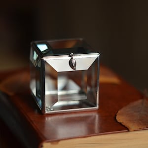 Glass Box, engagement ring box, square ring box, jewelry box, geometric glass box, wedding ring box, ring holder, ring box