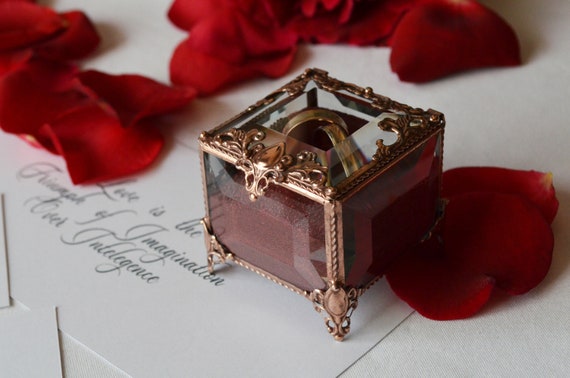Rhinestone Heart Shaped Ring Box Velvet Holder Earrings Coin Storage Case  Organizer Led Light Jewelry Box For Proposal Engagement Wedding Valentines  | Fruugo NO