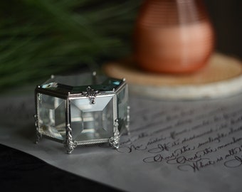 Glass Jewelry Box, Engagement Ring Box, Glass ring box, Proposal ring box, Ring holder, Wedding Ring Box, Original Box, Jewelry Box