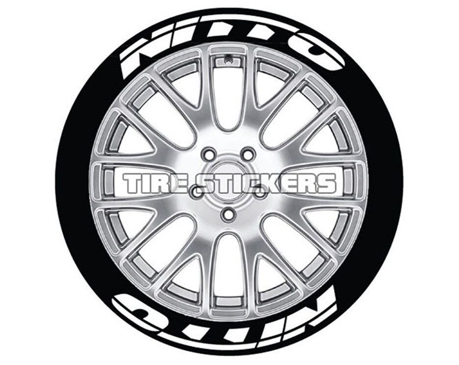 Nitto Tire Lettering For All Wheel Sizes - 8 Decal Kit (Genuine USA Made - Choose Size and Color)