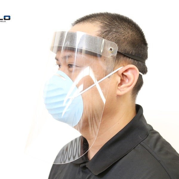 HALO - Full Plastic Face Shield Mask - Universal Fit / Splash Proof