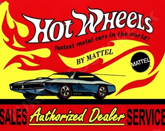 hot wheels metal sign