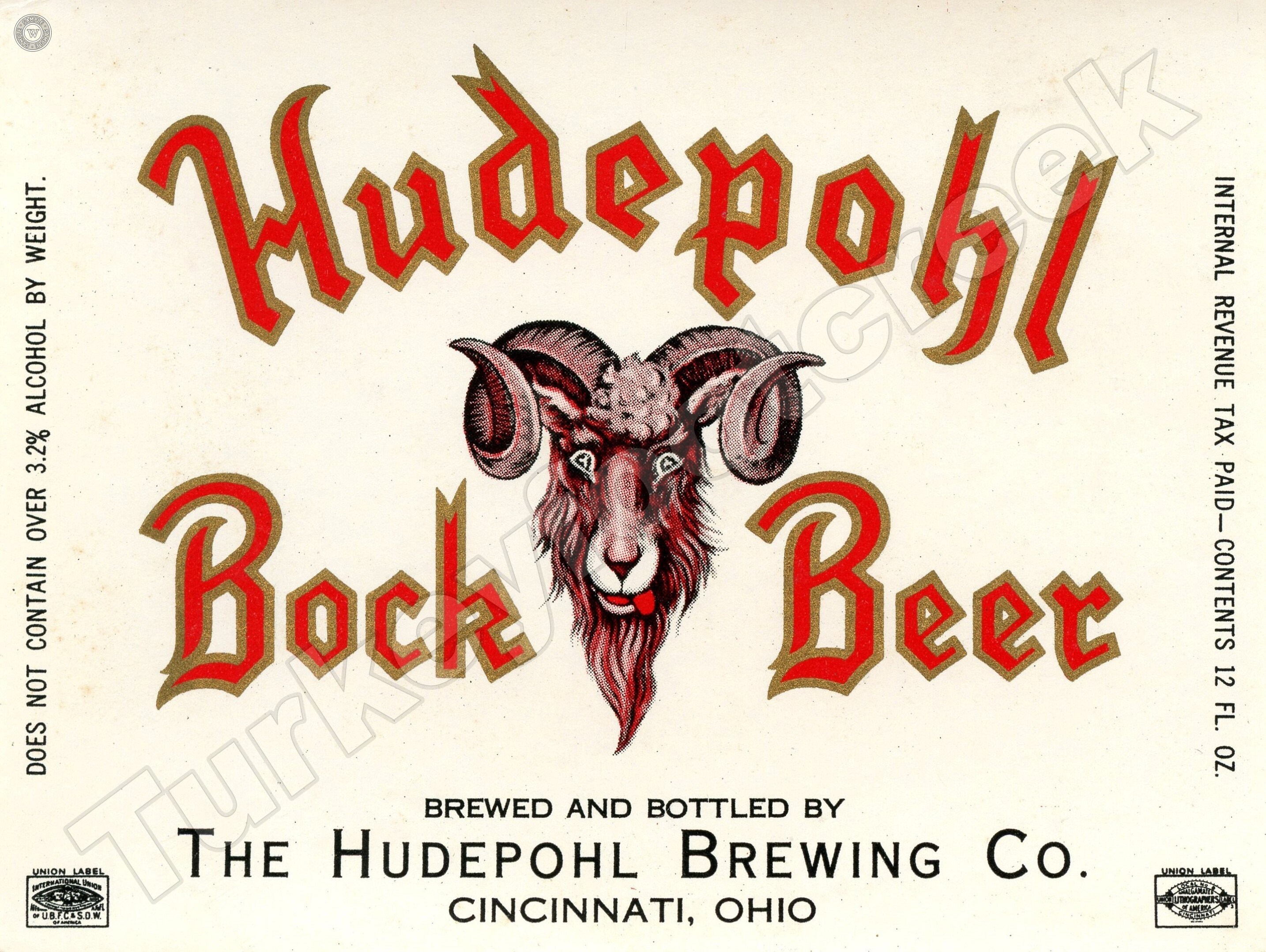 Hudepohl Bock Beer of Cincinnati Ohio New Metal Sign Free Etsy
