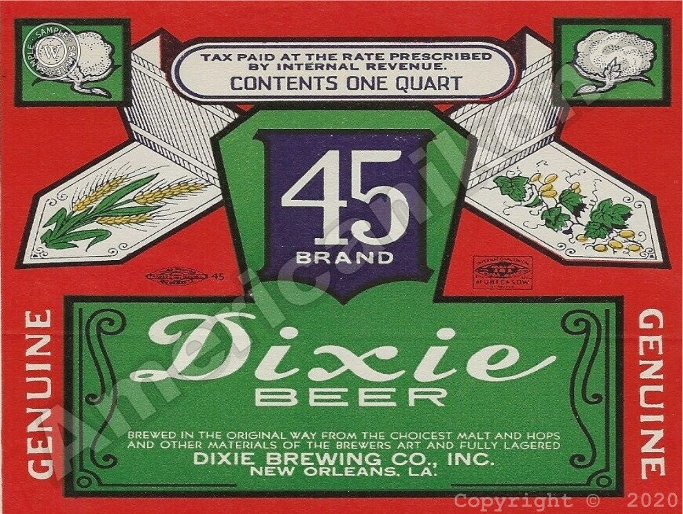 TIN SIGN "Dixie Beer" Beer Bar New Orleans Mancave Wall Decor