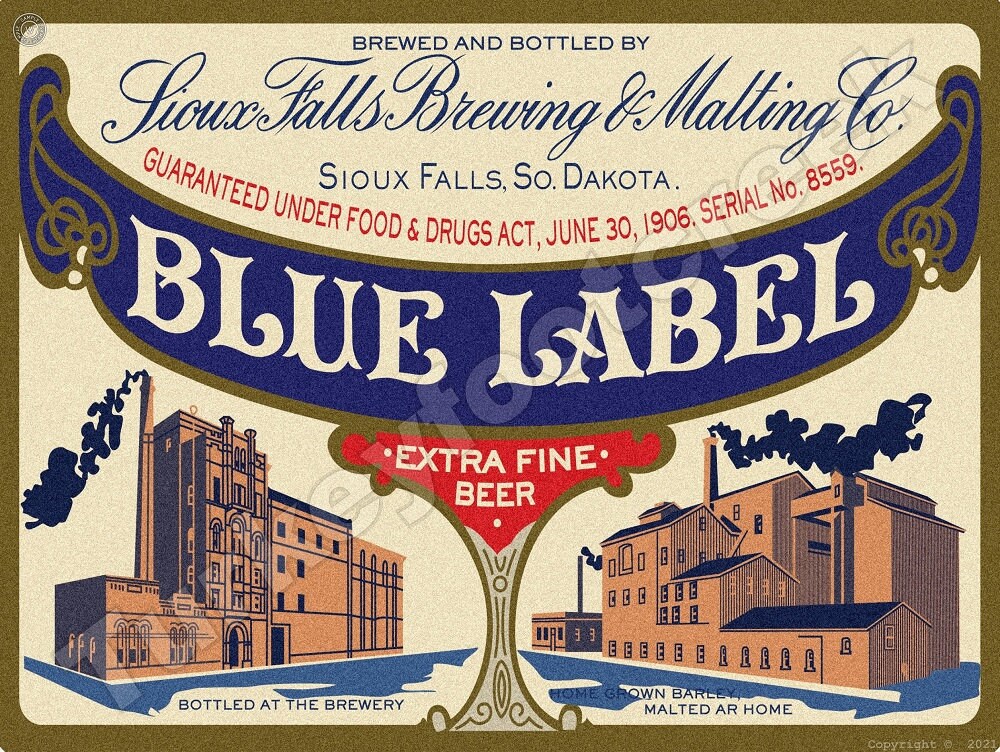 Blue Label Beer of Sioux Falls South Dakota New Metal Beer Etsy