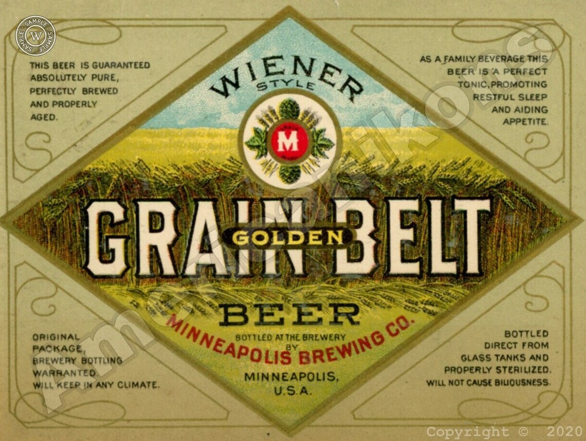 Vintage Look Grain Belt Beer of Minneapolis New Metal Sign Etsy