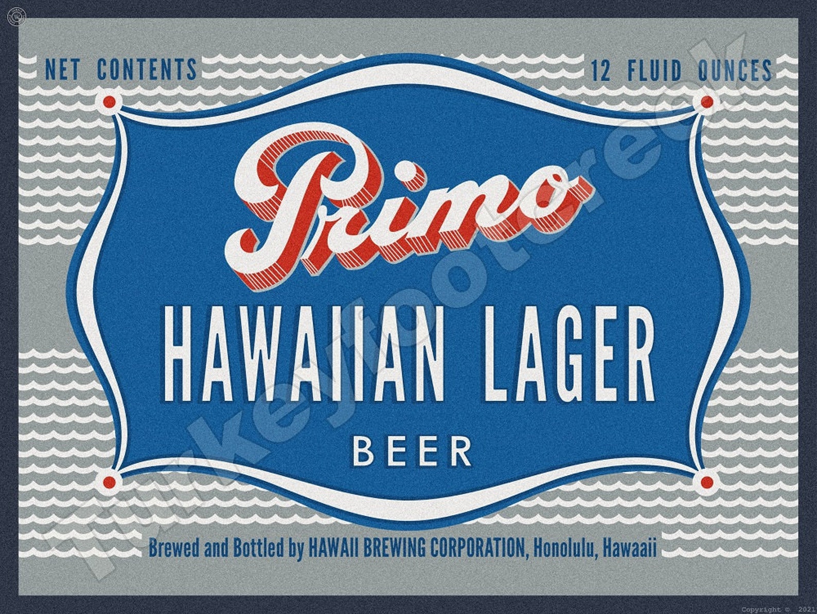 Primo Hawaiian Lager Beer of Honolulu Hawaii Vintage Look New Etsy