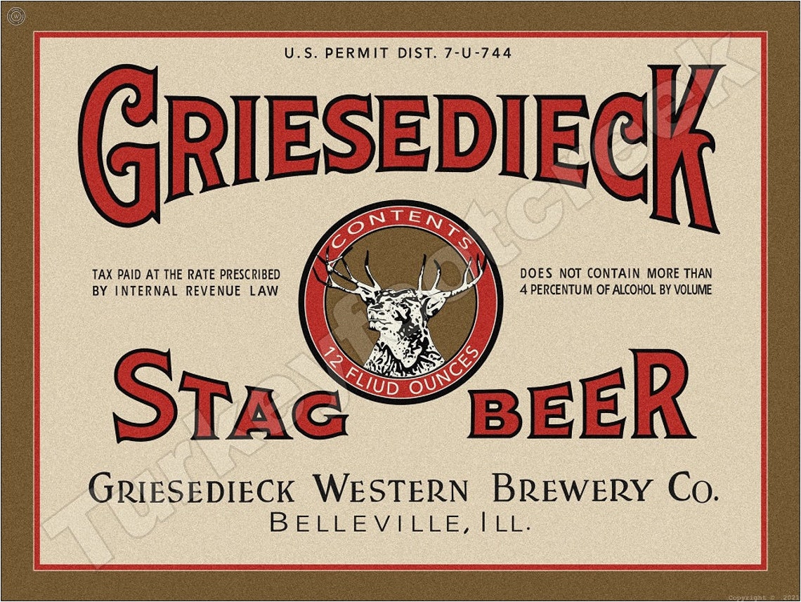 Griesedieck Stag Beer of Belleville Illinois New Metal Etsy
