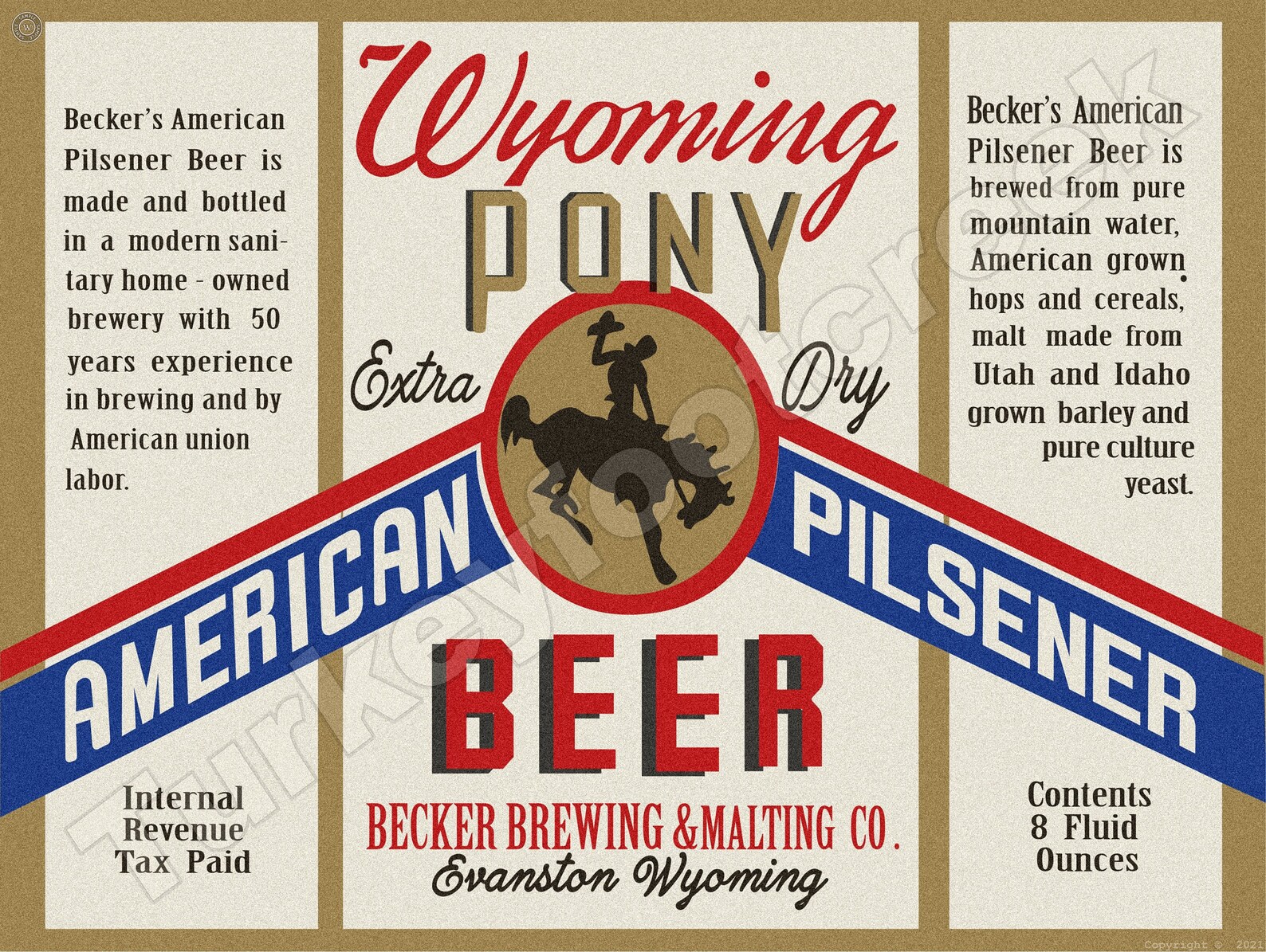 Wyoming Pony Beer of Evanston Wyoming New Metal Beer Sign Etsy