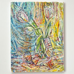 Still Life Flowers Painting || Art Wall Decor || Original Painting || Oil on Canvas || Abstract Flowers Painting