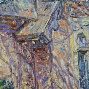 Peinture à la main à lhuile de style Claude Monet sur toile, peinture de paysage impressionniste, décoration murale Boho image 4