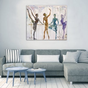 Ballerinas oil painting Dancers on strtched canvas Ballerinas girls Original female Ballet Artist Original oil painting