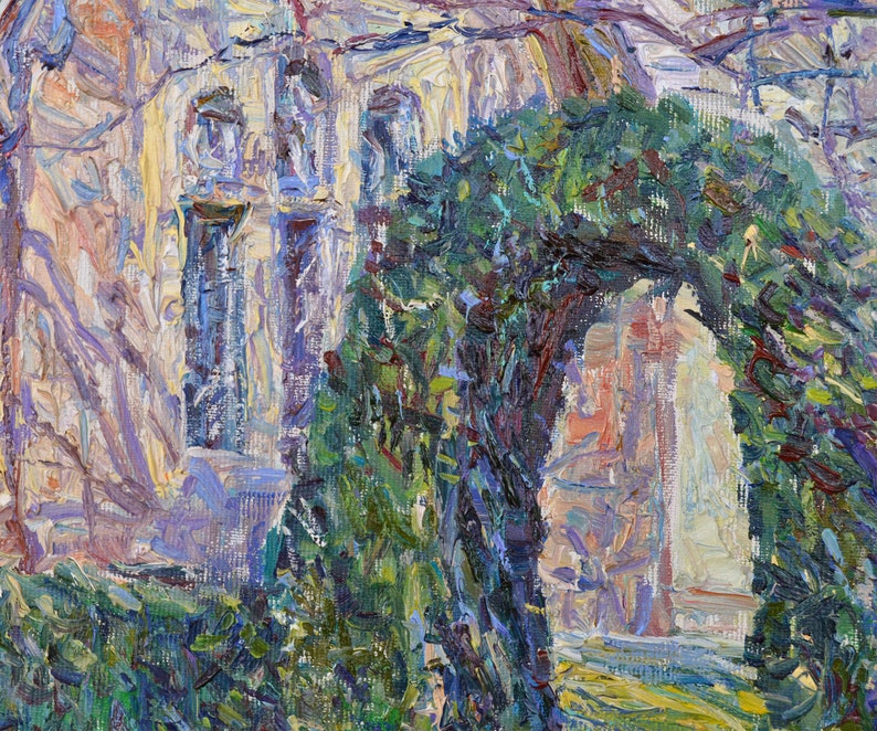 Peinture à la main à lhuile de style Claude Monet sur toile, peinture de paysage impressionniste, décoration murale Boho image 3