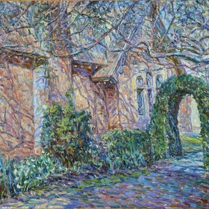 Peinture à la main à lhuile de style Claude Monet sur toile, peinture de paysage impressionniste, décoration murale Boho image 1