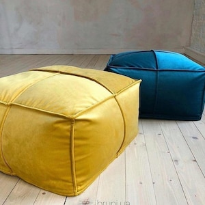 Velvet Square coffee table   handmade Ottoman   ,  lovely velvet footstool ottoman pillow in the same color 24 x 24 x 10 inches