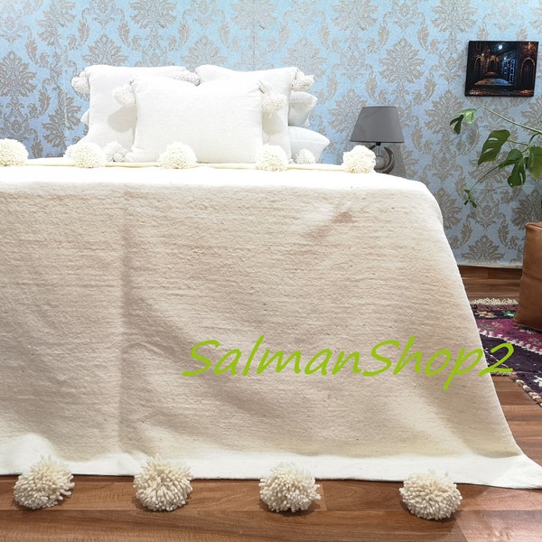 Moroccan Pom Pom Blanket Etsy