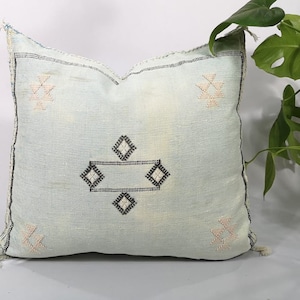 Morcconan Handmade Vintage Washed Sabra Silk Cactus Pillow Cover