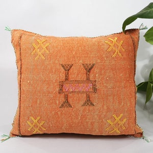 Morcconan Handmade Vintage Washed Sabra Silk Cactus Pillow Cover