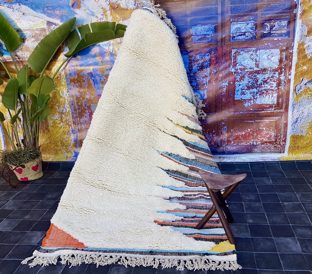 Handwoven Wool Beni Ourain Rug: Colorful Moroccan Carpet - Etsy