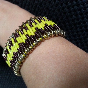 Bracelet made of safety pins and beads image 1