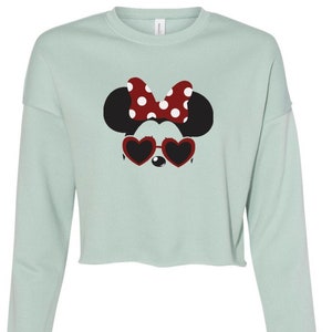Rote Minnie Sonnenbrille abgeschnitten Hoodie
