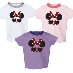 Red Minnie Sunglass Toddler Ruffle Tees