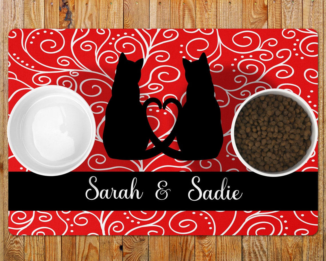 Black Cat Placemat Personalized Pet Mat Cat Placemat Gift Etsy