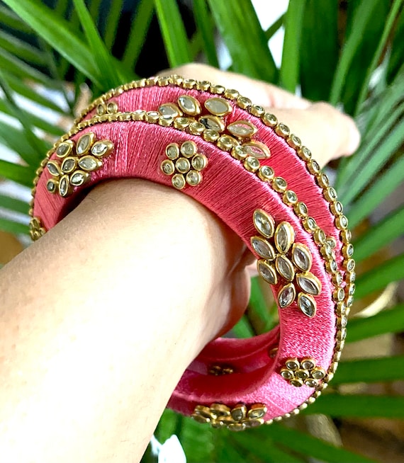 Kundan Silk Thread Kada/handmade Kada/kundan/navratri Kada