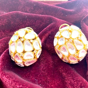 Indian Kundan earring studs/Bollywood earring/gold stud/kundan studs/statement/Deepika Padukone earring/Rajasthani earring/Jaipur jewelry