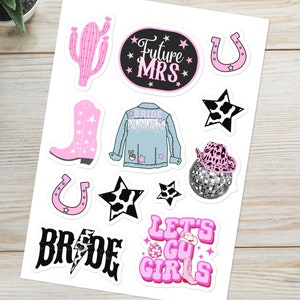 Disco Cowgirl Stickers, Cowgirl Bachelorette Party Favor Stickers, Western Bachelorette Party Stickers, Nashville Bride Stickers, Disco