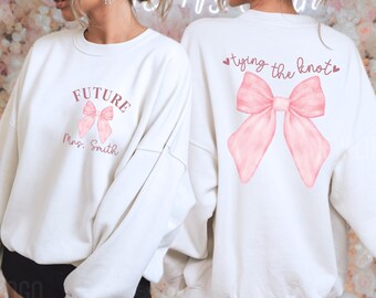 Sudadera de futura señora personalizada Regalo para casarse Sudadera para compromisos Preparándose Atuendo de novia Coqueta Boda Despedida de soltera Novia