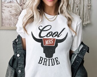Future Mrs Bride Shirt, Cool Bride Tee, Custom Western Graphic Tee, Engagement Bride To Be, Bridal Party Shirt, Cowgirl Bride, Beer Bride