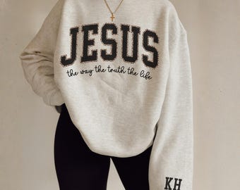 Christian Jesus Leopard Sweatshirt Custom Cheetah Print Bible Verse Tshirt The Way The Truth The Life Trendy Faith Apparel Gift Jesus Loves
