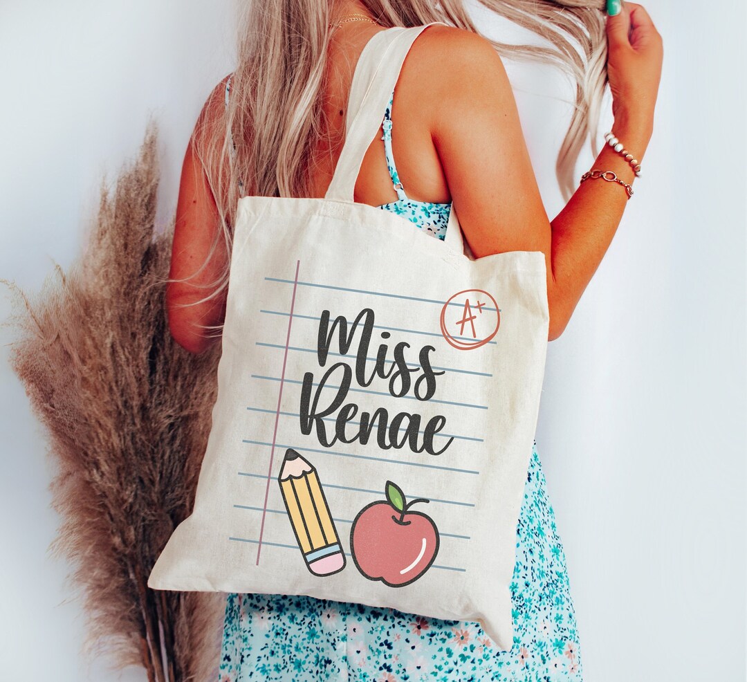 Teacher Appreciation Gift Tote Bag Custom Teacher Totebag Personalized ...