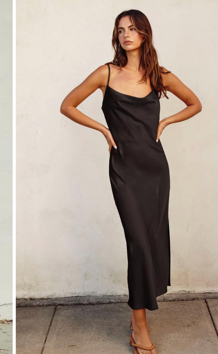 bebe black slip dress Satin Jacquard Slip Dress