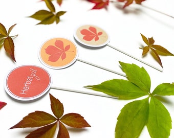 Herbst Muffin / Cupcake Toppers, 9 Stück