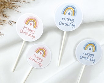 Muffin-Topper Happy Birthday, Cupcake Toppers, Muffin-Topper, Geburtstag, Muffindeko, Kindergeburstag