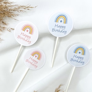Muffin-Topper Happy Birthday, Cupcake Toppers, Muffin-Topper, Geburtstag, Muffindeko, Kindergeburstag